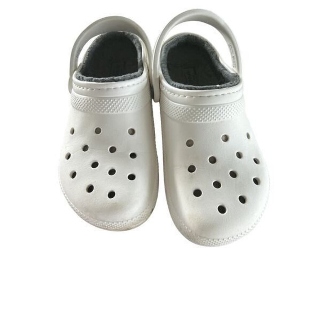 Crocs White Dual Comfort Fleecy Faux Fur Women size M-8 /W-10